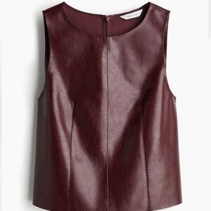 H&M Deep Burgundy Leather Vest
